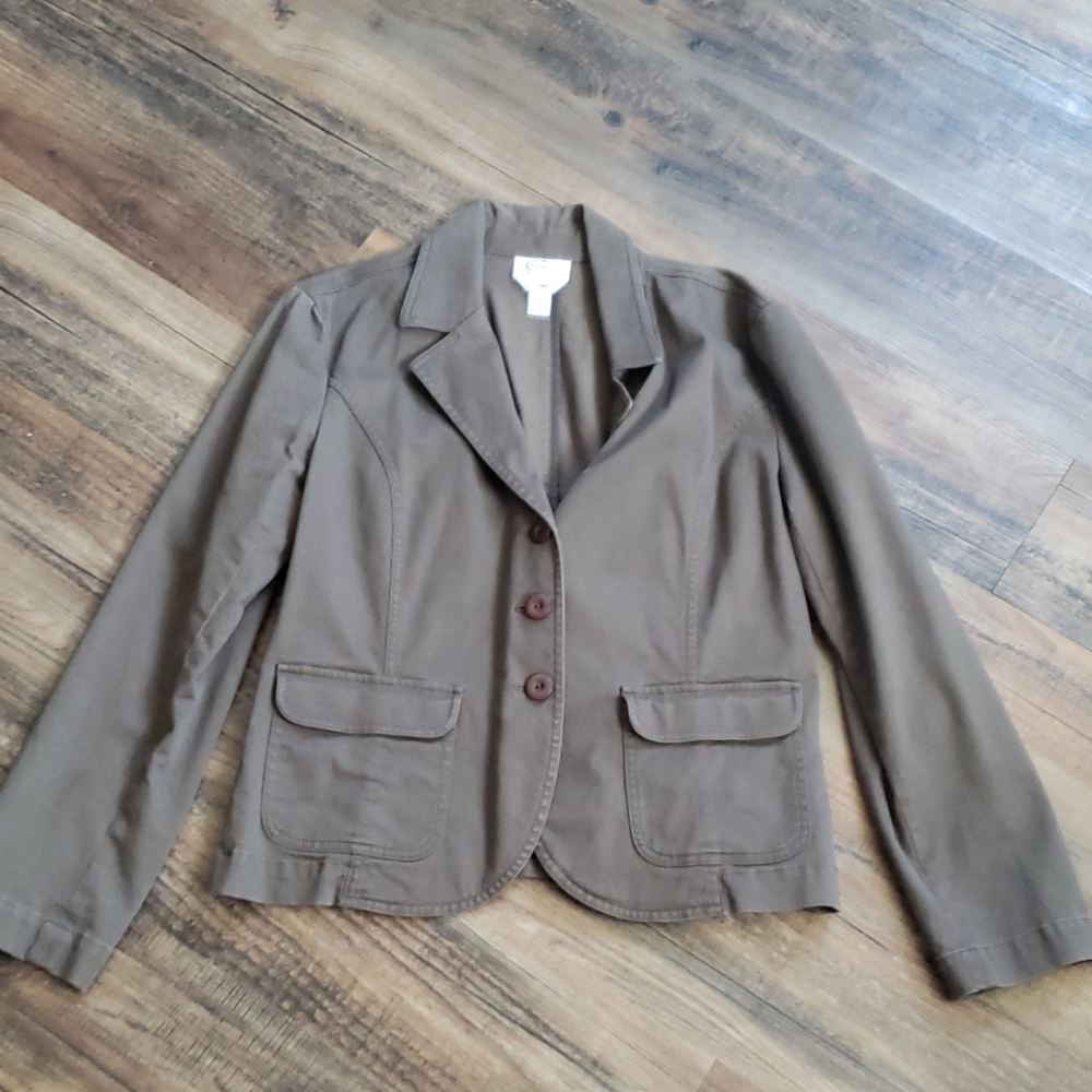 Gently worn Talbots casual brown blazer size 14